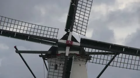Windmill - Dutch windmill close up Video stock 10597825