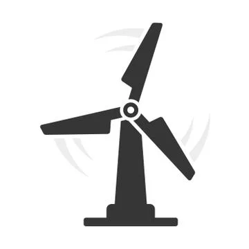 Windmill Eco Icon on White Background. Vector 库存插图