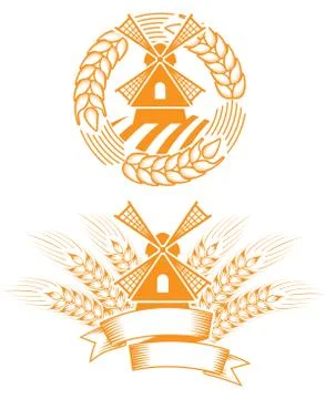 Windmill emblem Stock-Illustration