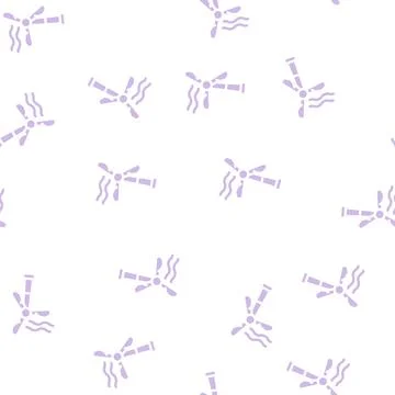 Windmill for energy generation glyph vector seamless pattern Stock Illustration