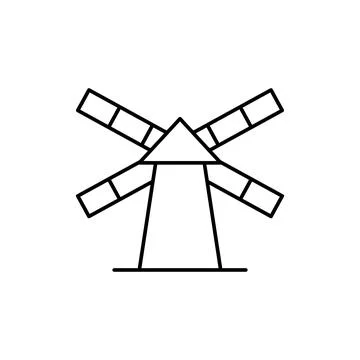 Windmill, energy icon. Simple line, outline vector electro power icons for ui Stock Illustration