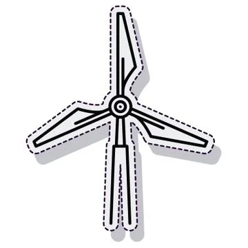 Windmill energy isolated icon Stock Illustration