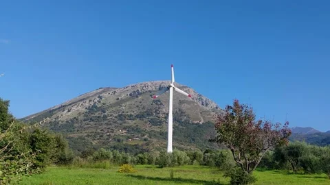 Windmill Energy. Wind Turbines, View of the Windmills on a Sunny Summer Day. Stock Footage 226736695