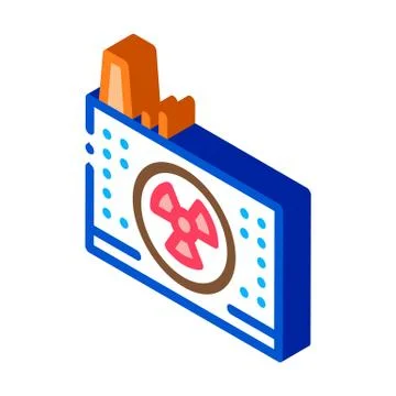 Windmill factory isometric icon vector illustration Stock Illustration