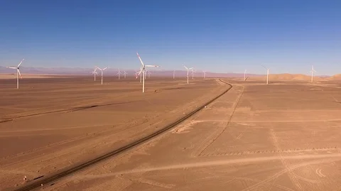Windmill Farm Atacama 10 Stock Footage 114860452