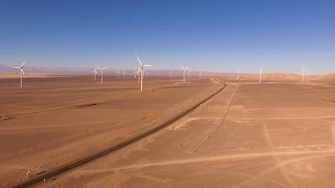 Windmill Farm Atacama 10 Stock Footage 114979368