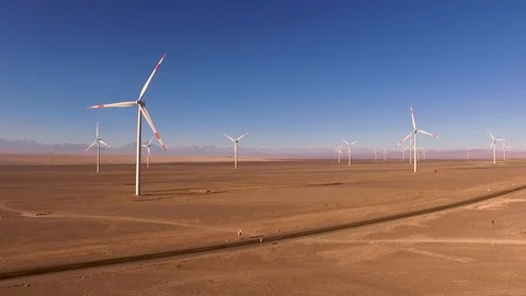 Windmill Farm Atacama 11 Stock Footage 114979452