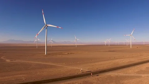 Windmill Farm Atacama 14 Stock Footage 114979461