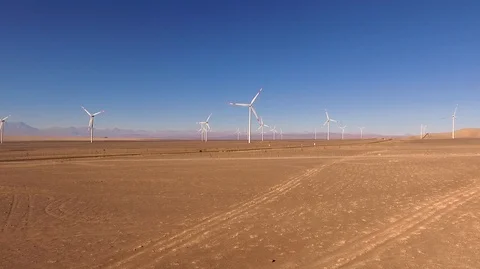 Windmill Farm Atacama 2 Stock Footage 114860957