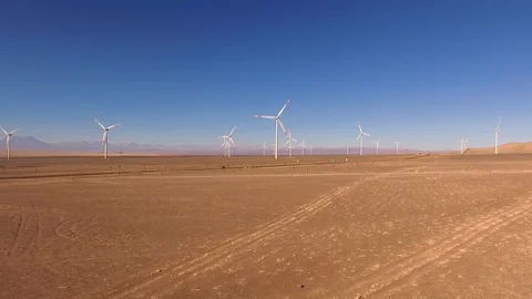 Windmill Farm Atacama 2 Stock Footage 114979800