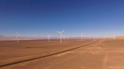 Windmill Farm Atacama 3 Stock Footage 114861016