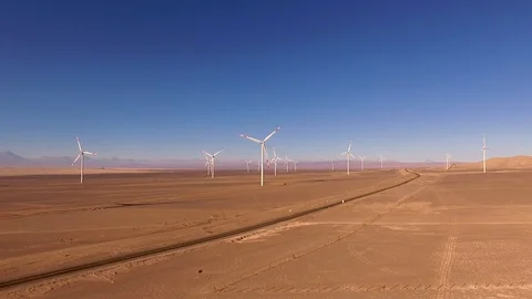 Windmill Farm Atacama 3 Stock Footage 114979749