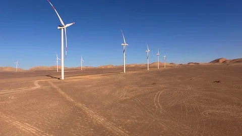 Windmill Farm Atacama 4 Stock Footage 114979821