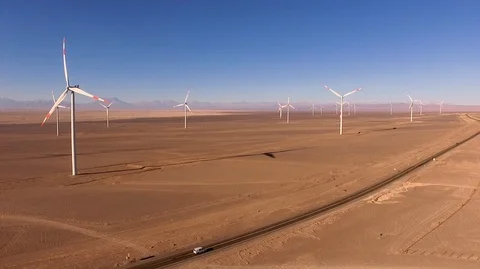 Windmill Farm Atacama 8 Stock Footage 114860684