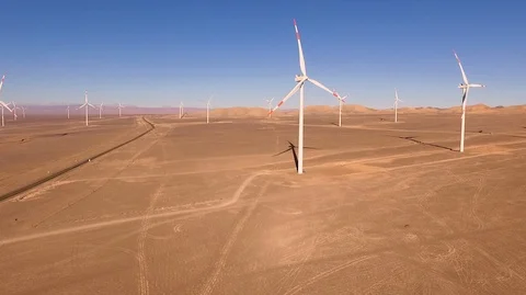 Windmill Farm Atacama 9 Stock Footage 114860485