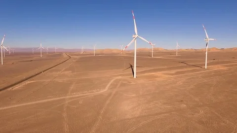 Windmill Farm Atacama 9 Stock Footage 114979489