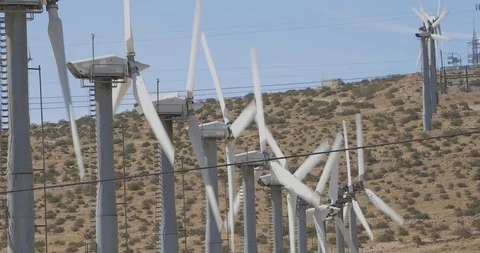Windmill Farm in the Countryside Stock Footage 115011434