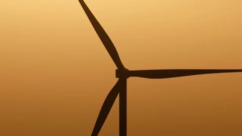 Windmill Farm During a Beautiful Sunset in Illinois Stock Footage 111279283
