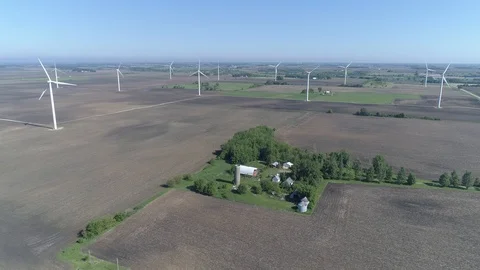 Windmill-Farm-Flyover Stock Footage 90468076