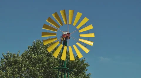Windmill on farm Stock Footage 42380707