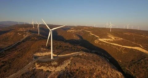 Windmill farm Stock Footage 91182707