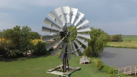Windmill on a farm Stock Footage 113969108