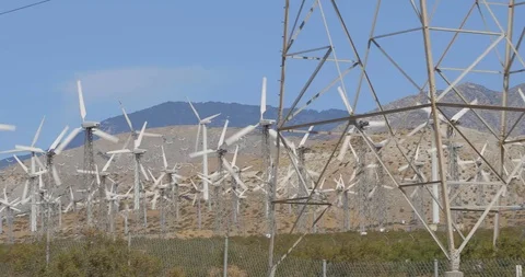 Windmill Farm Generates Energy Video stock 114795550