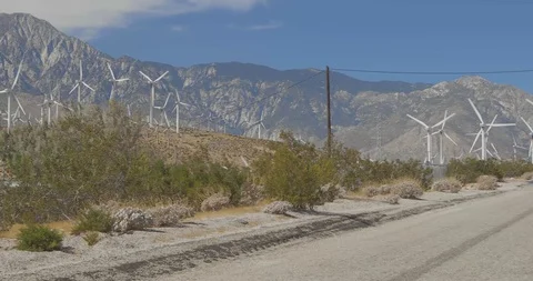Windmill Farm Generates Energy Stock Footage 114857655