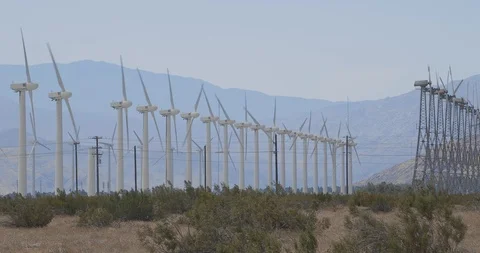 Windmill Farm Generates Energy Stock Footage 115011689