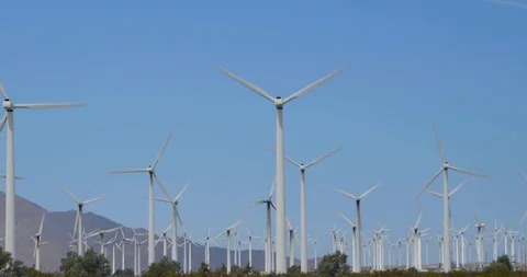 Windmill Farm Generates Energy Video stock 115095696