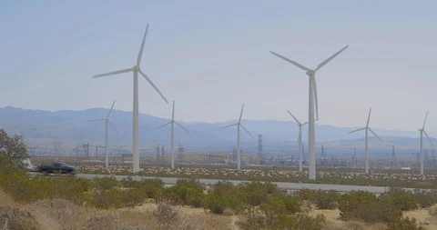 Windmill Farm Generates Energy Stock Footage 115095766