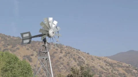 Windmill Farm Hills Landscape. Stock Footage 304973251