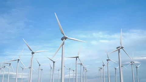 Windmill Farm - Looping - With Alpha Channel and Zdepth Stock Footage 151210780
