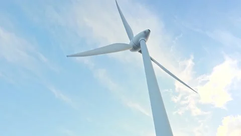 Windmill farm or wind park, with high wind turbines for generation electricity Stock Footage 231991143