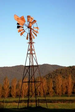 Windmill on farm Stock Photos