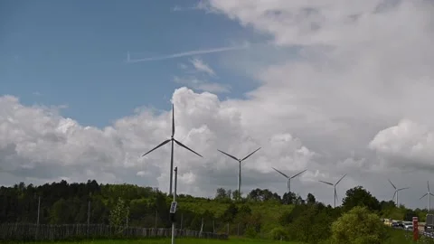 Windmill in the field. Ecological method of energy production. Caring for the wo Stock Footage 132818316