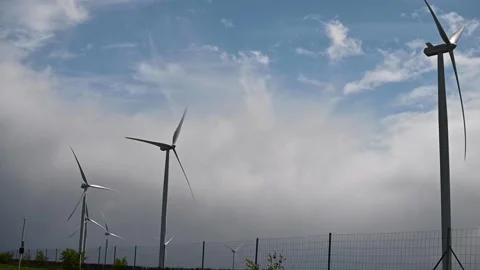 Windmill in the field. Ecological method of energy production. Caring for the wo Video stock 132832645