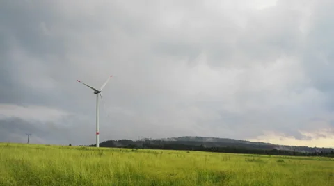 Windmill in the field Stock Footage 65798002