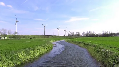 Windmill field Stock Footage 98680160