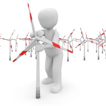 Windmill field Stock Illustration