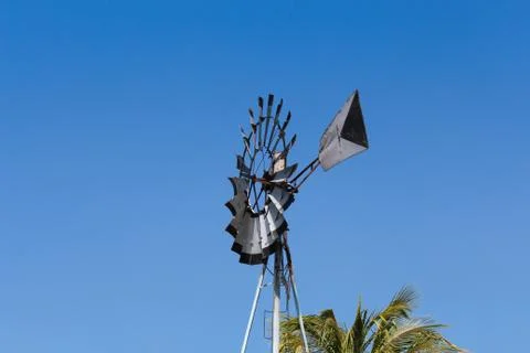 Windmill on the field Stock Photos