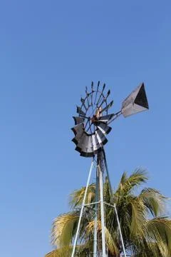 Windmill on the field Foto stock