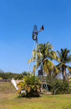 Windmill on the field Stock Photos