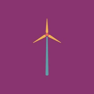 Windmill flat icon Stock Illustration