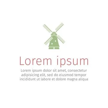 Windmill flat icon Stock Illustration