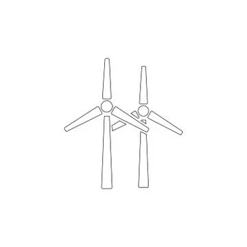 Windmill. flat vector icon Stock Illustration