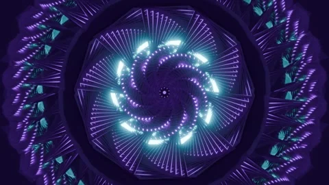 Windmill Flower 4K VJ Loop - Hypnotic Motion Background Purple Stock Footage 302703840