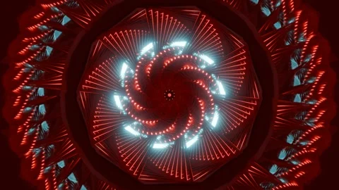 Windmill Flower 4K VJ Loop - Hypnotic Motion Background Red Stock Footage 302703858