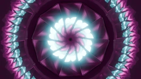 Windmill Flower 4K VJ Loop - Hypnotic Motion Background Pink Stock Footage 302703859