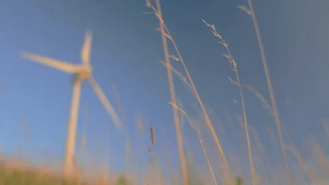 Windmill, focus shift from gran in front Stock Footage 85563925